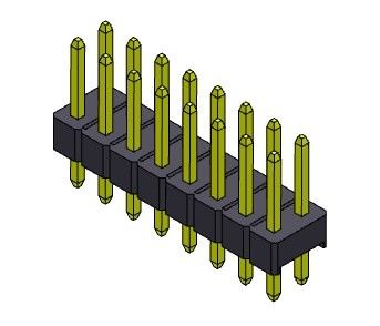 해더 커넥터 2.54 밀리미터 이원적 가로열 딥 타입 2*2PIN을 2*40PIN H=2.54MM에 핀으로 꽂으세요