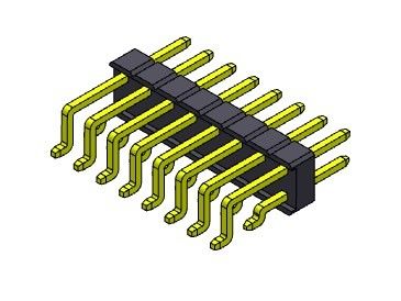 해더 커넥터 2.54 밀리미터 단일 열  SMT 형태 2*2PIN을 2*40PIN H=2.54MM에 핀으로 꽂으세요