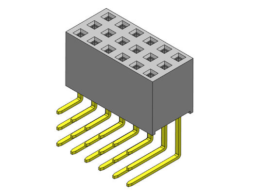 3*40PIN에 대한 여성 PCB 해더 커넥터 2.54 밀리미터 트리플 행 R/A 딥 타입 3*3PIN