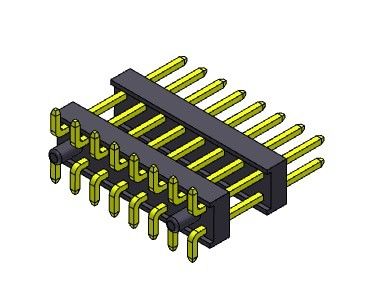 해더 커넥터 2.54 밀리미터 이원적 가로열 SMT 타입  위스 PEG 2*2PIN을 2*40PIN에 핀으로 꽂으세요