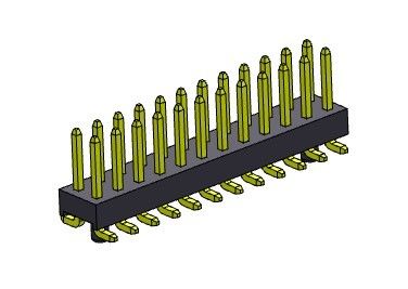 2*40PIN H=2.54MM에 대한 PEG 2*2PIN과 핀헤더 연결기 2.54 밀리미터 이원적 가로열 SMT 타입