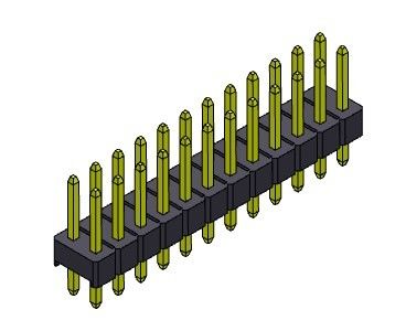 해더 커넥터 2.54 밀리미터 이원적 가로열 딥 타입 2*2PIN을 2*40PIN H=2.54MM에 핀으로 꽂으세요
