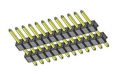 1*40PIN에 대한 핀헤더 연결기 2.54 밀리미터 이원적 가로열 스트레이트 타입 1*2PIN