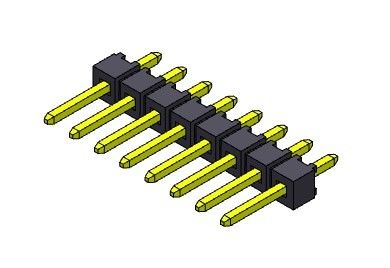 해더 커넥터 2.54 밀리미터 단일 열 딥 타입 1*2PIN을 1*40PIN H=2.54MM에 핀으로 꽂으세요