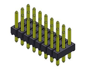 해더 커넥터 2.54 밀리미터 트리플 행 딥 타입 3*2PIN을 3*40PIN H=2.54MM에 핀으로 꽂으세요