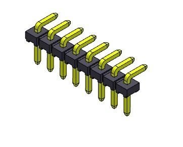 해더 커넥터 2.54 밀리미터 단일 열 R/A 형태 1*2PIN을 1*40PIN H=2.54MM H=1.5MM에 핀으로 꽂으세요