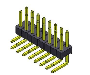 해더 커넥터 2.54 밀리미터 단일 열 R/A 형태 2*2PIN을 2*40PIN H=2.54MM에 핀으로 꽂으세요