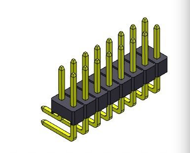 해더 커넥터 2.54 밀리미터 단일 열 R/A 형태 2*2PIN을 2*40PIN H=2.54MM에 핀으로 꽂으세요