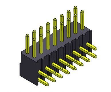 2*40PIN H=7.40MM에 대한 2.54 밀리미터 단일 열 R/A 유형 핀 해더 커넥터 2*2PIN