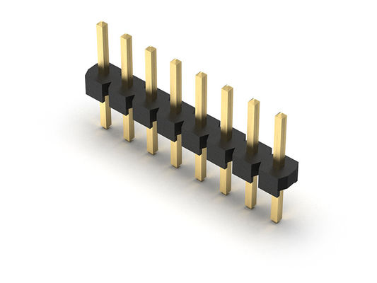 해더 커넥터 2.00 밀리미터 단일 열  딥 타입 1*2PIN을 1*40PIN H=2.00MM에 핀으로 꽂으세요