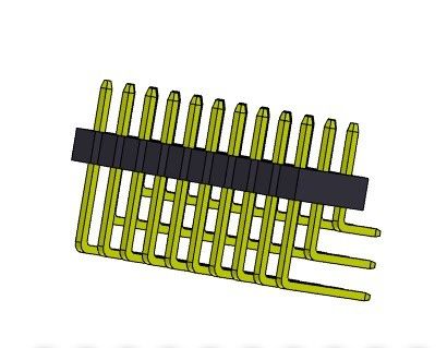 해더 커넥터 2.00 밀리미터 트리플 행  직각 형태 3*2PIN을 3*40PIN H=2.00MM에 핀으로 꽂으세요