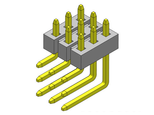 해더 커넥터 2.00 밀리미터 트리플 행  직각 형태 3*2PIN을 3*40PIN H=2.00MM에 핀으로 꽂으세요