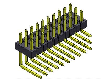 해더 커넥터 2.00 밀리미터 트리플 행  직각 형태 3*2PIN을 3*40PIN H=2.00MM에 핀으로 꽂으세요
