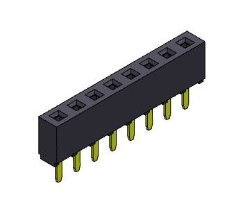 1*40PIN H=5.00mm에 대한 여성 해더 커넥터 2.54 밀리미터 단일 열 딥 타입 1*2PIN