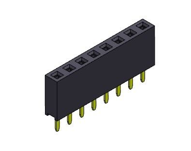 1*40PIN H=7.10mm에 대한 여성 해더 커넥터 2.54 밀리미터 단일 열 딥 타입 1*2PIN