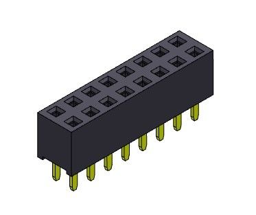 2*40PIN H=5.65mm에 대한 여성 해더 커넥터 2.54 밀리미터 이원적 가로열 딥 타입 2*2PIN