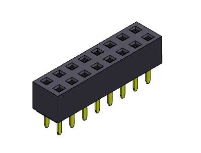 2*40PIN H=5.00mm에 대한 여성 해더 커넥터 2.54 밀리미터 이원적 가로열 딥 타입 2*2PIN