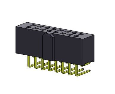 2*40PIN H=8.50mm에 대한 이원적 가로열 R/A 타입 암핀 연결기 2.54 Mm 2*2PIN