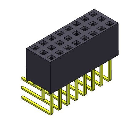 3*40PIN에 대한 여성 PCB 해더 커넥터 2.54 밀리미터 트리플 행 R/A 딥 타입 3*3PIN