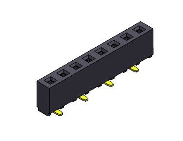 1*40PIN H=5.00mm에 대한 여성 해더 커넥터 2.54 밀리미터 단일 열 SMT 형태 1*2PIN