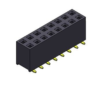 2*40PIN H=7.10mm에 대한 여성 해더 커넥터 2.54 밀리미터 이원적 가로열 SMT 타입 2*2PIN