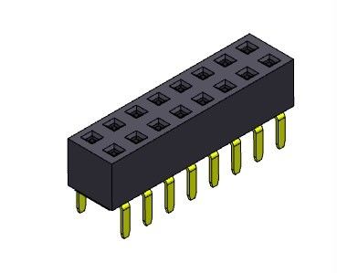 2*40PIN H=5.00mm에 대한 여성 해더 커넥터 2.54 밀리미터 이원적 가로열 듀얼 입사형 2*2PIN