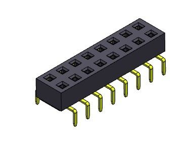 2*40PIN H=3.00mm에 대한 여성 해더 커넥터 2.54 밀리미터 이원적 가로열 듀얼 입사형 2*2PIN