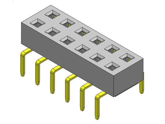 2*40PIN H=3.00mm에 대한 여성 해더 커넥터 2.54 밀리미터 이원적 가로열 듀얼 입사형 2*2PIN