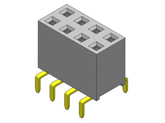 2*40PIN H=7.10mm에 대한 여성 해더 커넥터 2.54 밀리미터 이원적 가로열 듀얼 입사형 2*2PIN