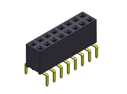 2*40PIN H=7.10mm에 대한 여성 해더 커넥터 2.54 밀리미터 이원적 가로열 듀얼 입사형 2*2PIN