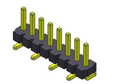 해더 커넥터 3.96 밀리미터 단일 열  SMT 형태 1*2PIN을 1*24PIN H=3.18MM에 핀으로 꽂으세요