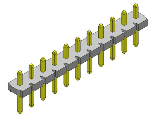 해더 커넥터 5.08 밀리미터 단일 열  딥 타입 1*2PIN을 1*20PIN H=2.54MM에 핀으로 꽂으세요