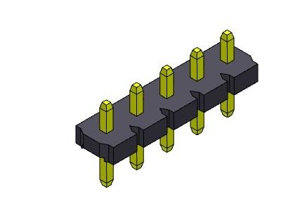 해더 커넥터 5.08 밀리미터 단일 열  딥 타입 1*2PIN을 1*20PIN H=2.54MM에 핀으로 꽂으세요