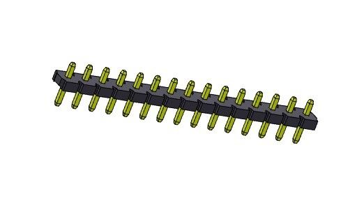 해더 커넥터 5.08 밀리미터 단일 열  딥 타입 1*2PIN을 1*20PIN H=2.54MM에 핀으로 꽂으세요