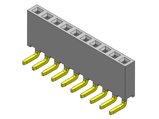 1*40PIN H=6.35mm에 대한 여성 해더 커넥터 2.00 밀리미터 단일 열 R/A 딥 타입 1*2PIN