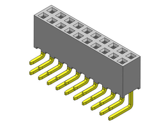 2*40PIN 하락 연결기 2.00 밀리미터 이원적 가로열 R/A 딥 타입에 대한 2*2PIN