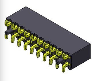 2*40PIN H=6.35mm에 대한 여성 해더 커넥터 2.00 밀리미터 이원적 가로열 SMT 타입 2*2PIN