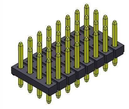 해더 커넥터 2.00 밀리미터 쿼드 가로행 스트레이트 타입 4*3PIN을 4*40PIN H=1.50MM에 핀으로 꽂으세요