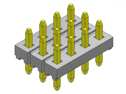 해더 커넥터 2.00 밀리미터 쿼드 가로행 스트레이트 타입 4*3PIN을 4*40PIN H=1.50MM에 핀으로 꽂으세요