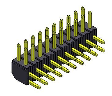 해더 커넥터 2.00 밀리미터 이원적 가로열 R/A 스트레이트 타입 2*2PIN을 2*40PIN H=4.30MM에 핀으로 꽂으세요