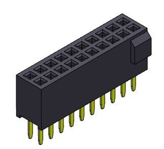 2*50PIN H=4.40mm에 대한 충돌 2*3PIN과 여성 해더 커넥터 1.27 밀리미터 이원적 가로열 스트레이트 타입