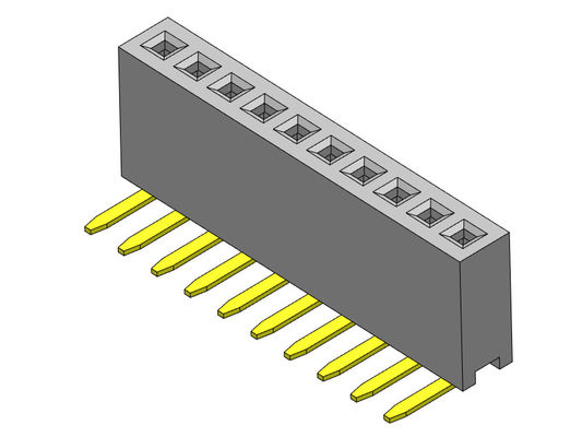 1*40PIN H=4.30mm에 대한 여성 해더 커넥터 1.27 밀리미터 단일 열 R/A 형태 1*2PIN