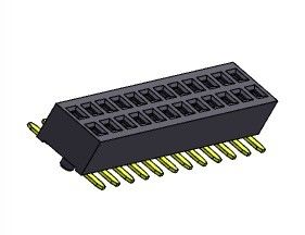 1*40PIN H=2.00mm에 대한 PEG SMT 타입 1*3PIN과 여성 해더 커넥터 1.27 밀리미터 이원적 가로열