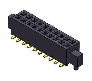 2*50PIN H=3.40mm에 대한 PEG SMT 타입 2*3PIN과 여성 해더 커넥터 1.27 밀리미터 이원적 가로열