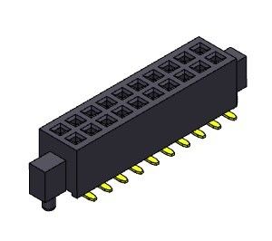 2*50PIN H=3.40mm에 대한 PEG SMT 타입 2*3PIN과 여성 해더 커넥터 1.27 밀리미터 이원적 가로열
