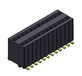 2*50PIN H=5.75mm에 대한 PEG SMT 타입 2*3PIN과 여성 해더 커넥터 1.27 밀리미터 이원적 가로열