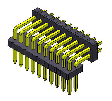 2*50PIN SQ0.40mm에 대한 1.27 밀리미터 암핀 해더 커넥터 이원적 가로열 2*2PIN