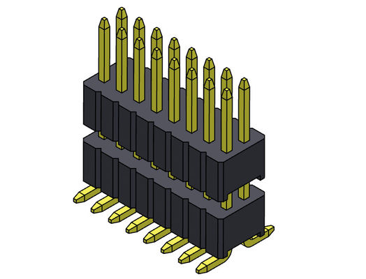 PEG 2*3PIN과 해더 커넥터 1.27 밀리미터 세라이즈 이원적 가로열 스택 일직선 SMT 타입을 2*40PIN SQ0.40mm에 핀으로 꽂으세요