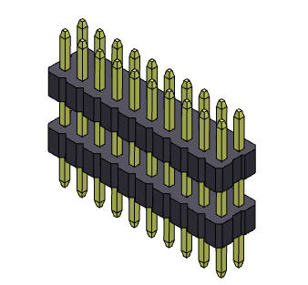 2*40PIN SQ0.30mm에 대한 1.00 밀리미터 이원적 가로열 해더 커넥터 스택 스트레이트 타입 2*3PIN