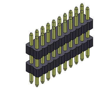 2*40PIN SQ0.30mm에 대한 1.00 밀리미터 이원적 가로열 해더 커넥터 스택 스트레이트 타입 2*3PIN